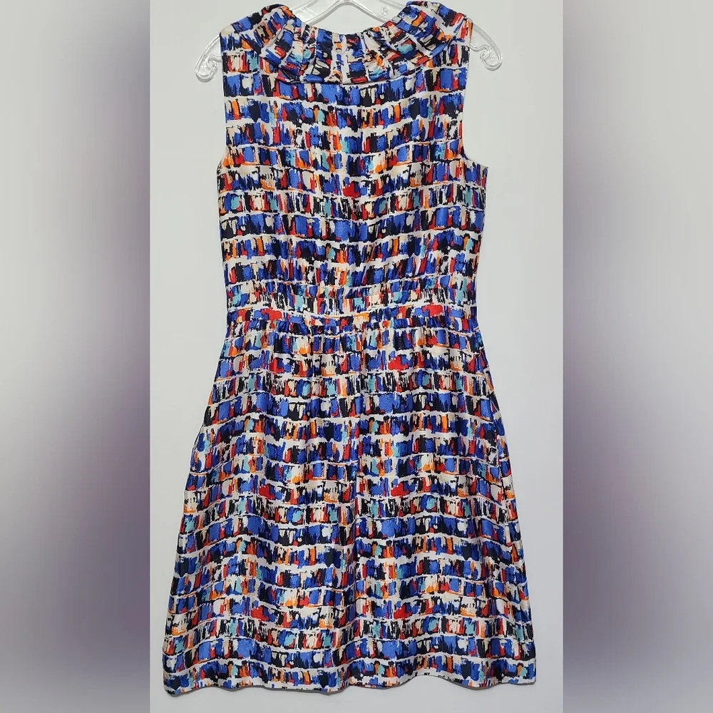 KATE SPADE Multicolored Brush Stroke Print Sleeveless 100%‎ Silk Dress - Size 6
